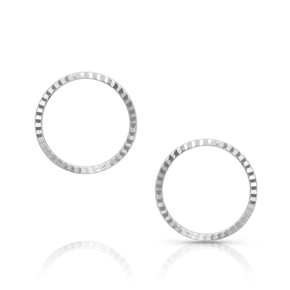NIB Montana Silversmiths Rippled Circle Earrings